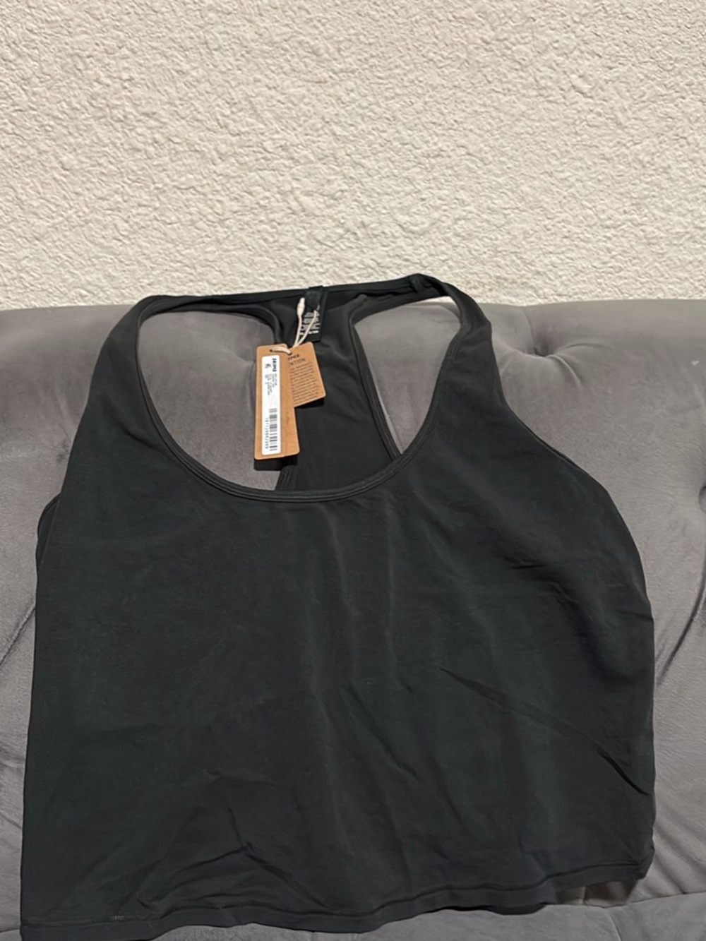 SKIMS Black Racerback Scoop Tank